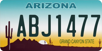 AZ license plate ABJ1477