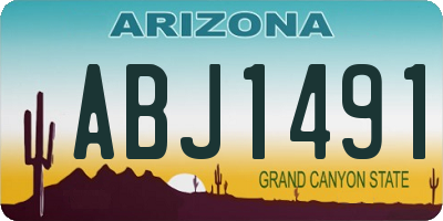AZ license plate ABJ1491