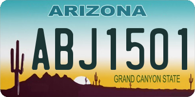 AZ license plate ABJ1501