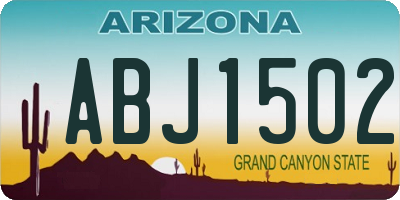 AZ license plate ABJ1502