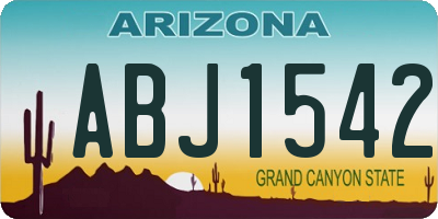AZ license plate ABJ1542