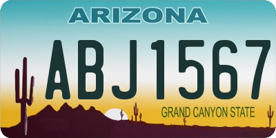 AZ license plate ABJ1567