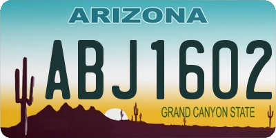 AZ license plate ABJ1602