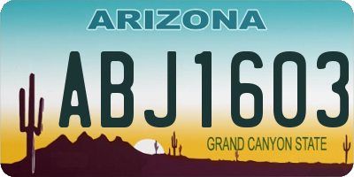 AZ license plate ABJ1603