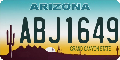 AZ license plate ABJ1649