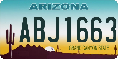 AZ license plate ABJ1663