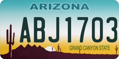 AZ license plate ABJ1703