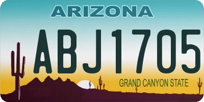 AZ license plate ABJ1705