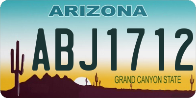 AZ license plate ABJ1712