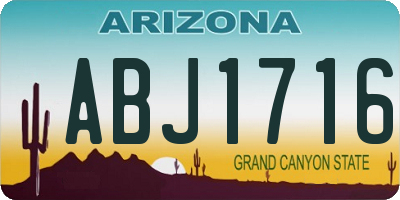 AZ license plate ABJ1716