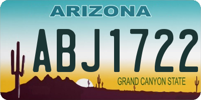 AZ license plate ABJ1722