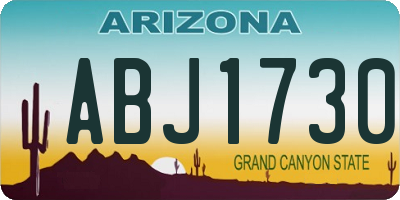 AZ license plate ABJ1730