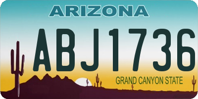 AZ license plate ABJ1736