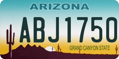 AZ license plate ABJ1750