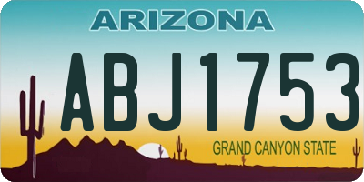 AZ license plate ABJ1753