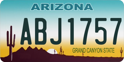 AZ license plate ABJ1757