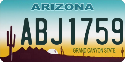 AZ license plate ABJ1759