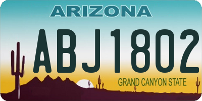 AZ license plate ABJ1802