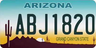 AZ license plate ABJ1820