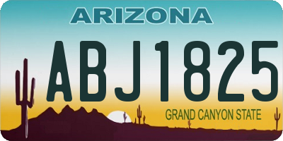 AZ license plate ABJ1825