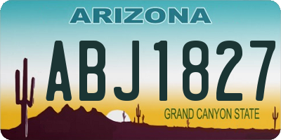 AZ license plate ABJ1827