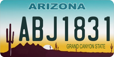 AZ license plate ABJ1831