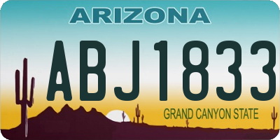 AZ license plate ABJ1833