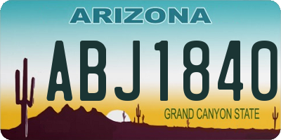 AZ license plate ABJ1840