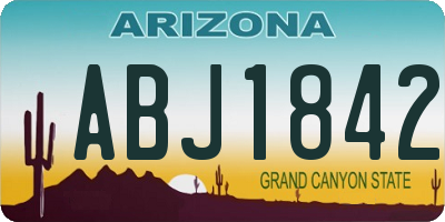 AZ license plate ABJ1842