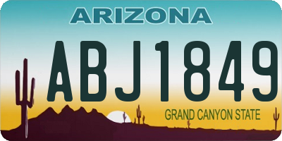 AZ license plate ABJ1849