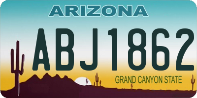 AZ license plate ABJ1862
