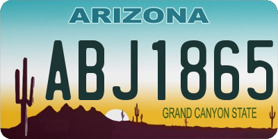 AZ license plate ABJ1865