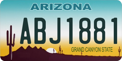 AZ license plate ABJ1881
