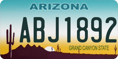 AZ license plate ABJ1892