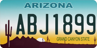 AZ license plate ABJ1899