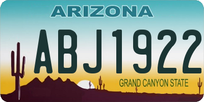 AZ license plate ABJ1922