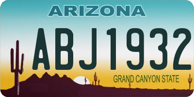 AZ license plate ABJ1932