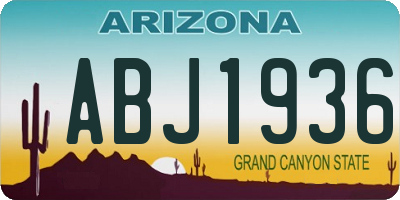 AZ license plate ABJ1936