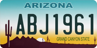 AZ license plate ABJ1961