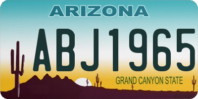 AZ license plate ABJ1965
