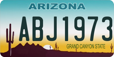 AZ license plate ABJ1973