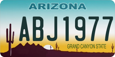AZ license plate ABJ1977