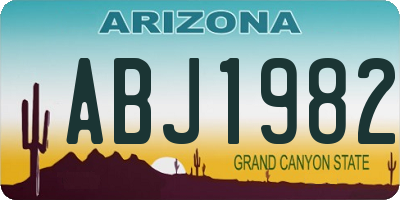 AZ license plate ABJ1982