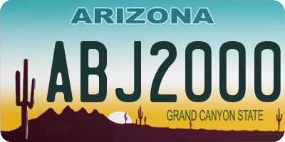 AZ license plate ABJ2000