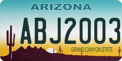 AZ license plate ABJ2003