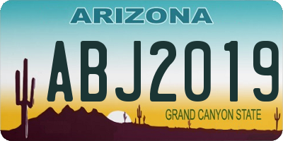 AZ license plate ABJ2019