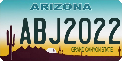 AZ license plate ABJ2022