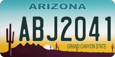 AZ license plate ABJ2041