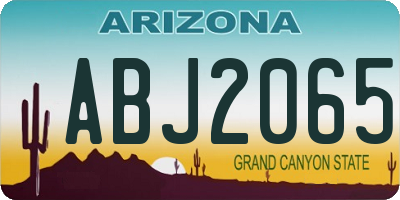 AZ license plate ABJ2065