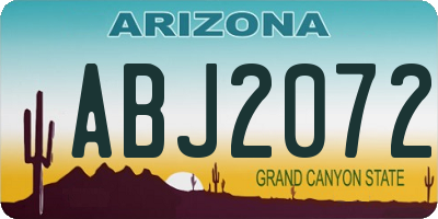 AZ license plate ABJ2072
